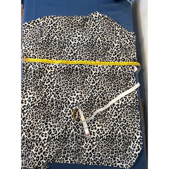 Dress Up Open Front 3/4 Sleeve Blouse Leopard Print Black/White Large NWT - Picture 6 of 9